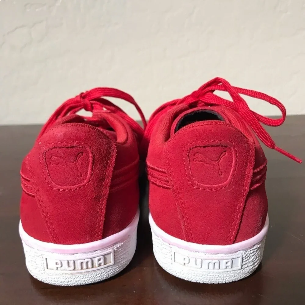Puma Unisex Kids Suede Classic Badge Sneakers Red 362951-03 Lace Up Low Top 6 C